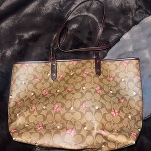 Coach City Tote In Signature Canvas With Butterfly Print